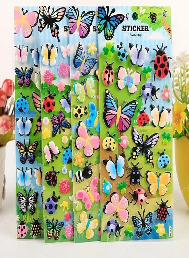 Dhaval Puffy Stickers for Kids - 3D Foam Stickers Cute Bird Butterfly Insect Designs for DIY Crafts - Image 3